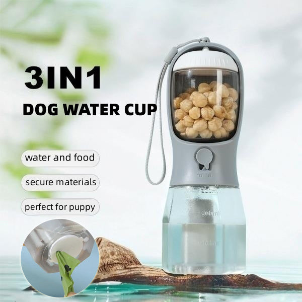 Multifunctional Portable 3-in-1 Pet Cup – Water, Food & Waste