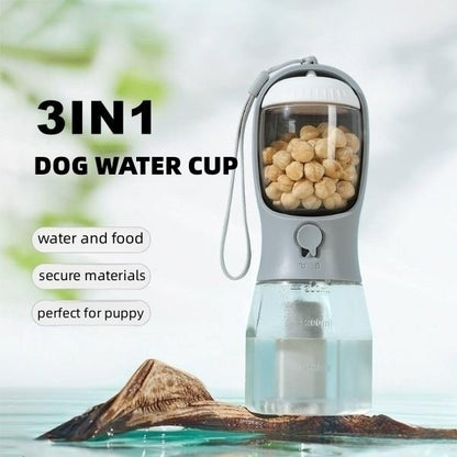 Multifunctional Portable 3-in-1 Pet Cup – Water, Food & Waste